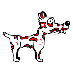 Dog Zombie Undead Halloween Horror Corpse Scary Design Lover Art Vector Illustration Card T-Shirt Poster Sticker Graphic Print Decorative Drawing Isolated Logo Decoration Symbol Creative Cool Style
