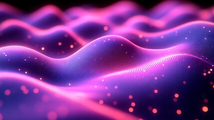 Obraz premium Abstract Pink and Purple Wavy Particle Field