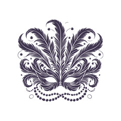 Mardi Gras Carnival Mask Silhouette Vector Design Illustration © Roman