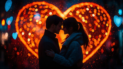 City lights romantic night