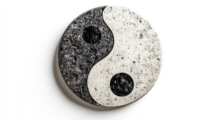 A symbol of balance features a black and white design that embodies harmony. This beautiful art piece serves as a reminder of duality and unity in life. Generative AI