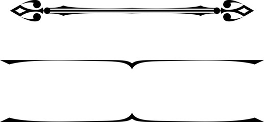 vector black and white decorative text separators made of stylized elements, vintage