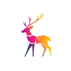 Colorful deer silhouette, nature, wildlife, graphic design, logo, symbol, illustration
