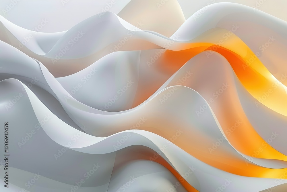 Poster the image is a colorful abstract of a wave with a yellow and orange hue