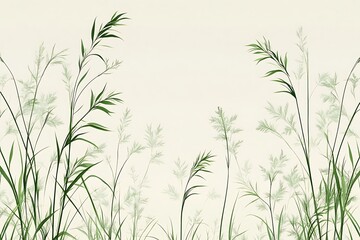 Obraz premium Seamless Decorative Rice Paper with Botanical Plant Motifs Natural and Eco-Friendly Design for Backgrounds