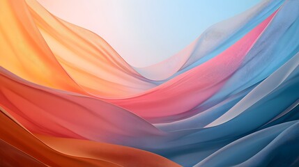 Abstract Interpretation of Colorful Kites in Motion with Flowing Fabric and Soft Gradients