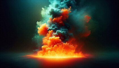 Abstract Cloud Explosion in Bold Hues