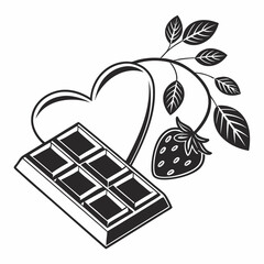 Chocolate Day vector silhouette black design white background