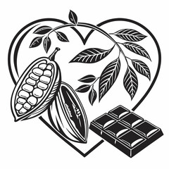 Chocolate Day vector silhouette black design white background