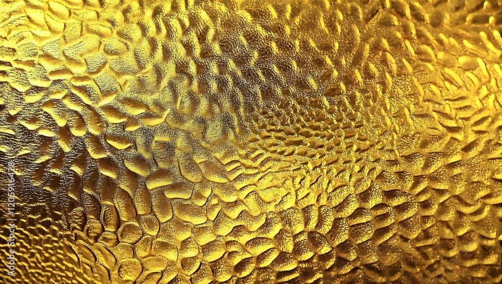 Aufkleber golden textured surface with rippled patterns and glossy finish
