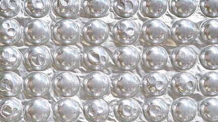Silver Bubble Wrap Sheet Texture Background