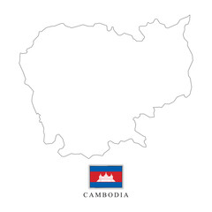 Fototapeta premium Cambodia country map and flag vector art
