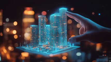 Digital Skyscraper Model Cityscape Design Visualization