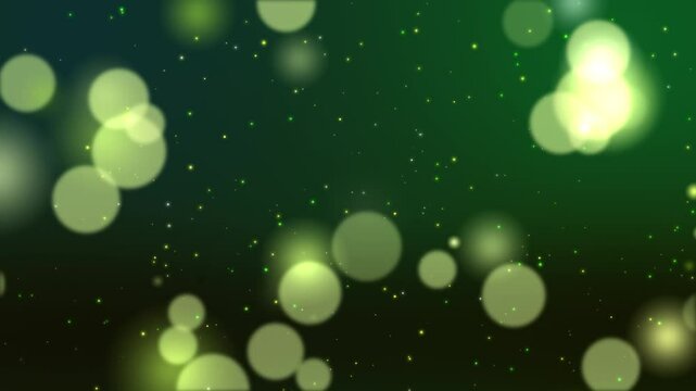 緑の玉ボケが輝く背景動画