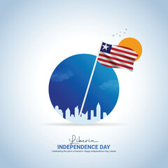Liberia independence day creative ads design. Liberia independence day celebration, National Holiday on July 26.