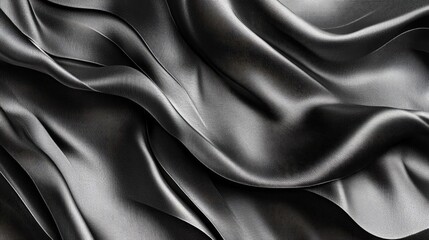 Dark Gray Draped Fabric Showing Textured Surface