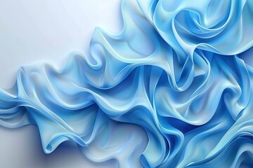 Obraz premium A blue fabric with a wave pattern