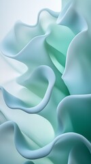 Obraz premium A soft, flowing abstract design in light blue and green, perfect for mobile wallpaper. This soothing gradient creates a serene, minimalist backdrop.