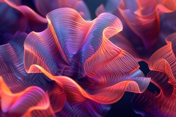 Fototapeta premium A colorful, abstract flower with pink and purple petals
