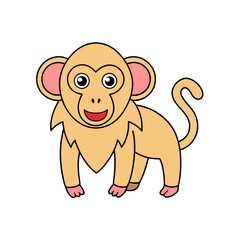 Obraz premium A cute and cheerful cartoon puppy character with a smile, surrounded by fun zoo animals like a lion, bear, and baby, in a playful vector illustration style, perfect for a fun, happy pet theme