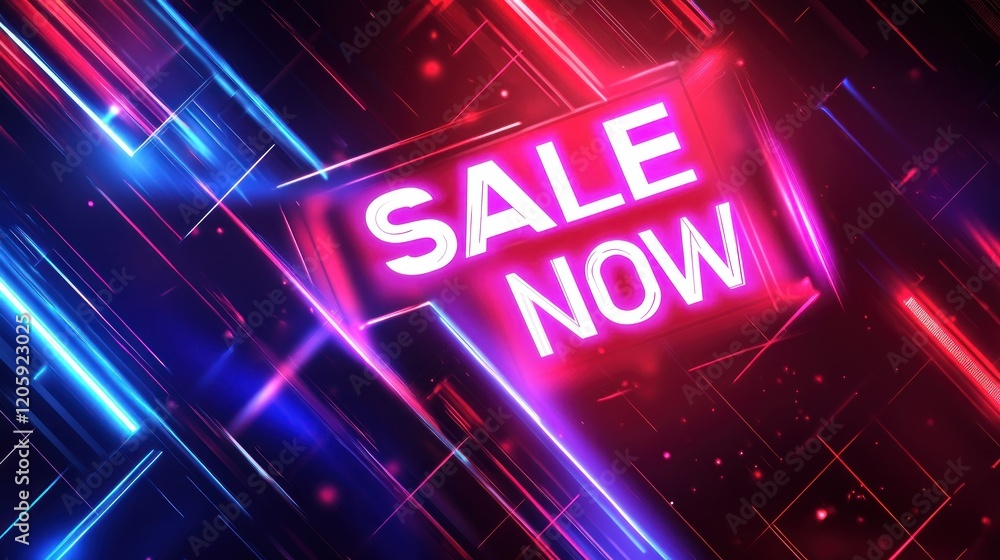 Aufkleber abstract dynamic flash sale design with sharp geometric lines and vibrant neon colors