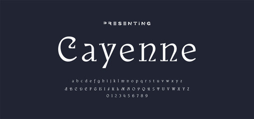 Premium luxury elegant alphabet letters and numbers. Elegant wedding typography classic serif font decorative vintage retro. Creative vector illustration