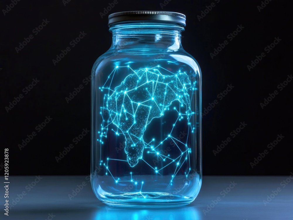 Poster Innovative digital networking concept global visual representation high-tech environment artistic viewpoint
