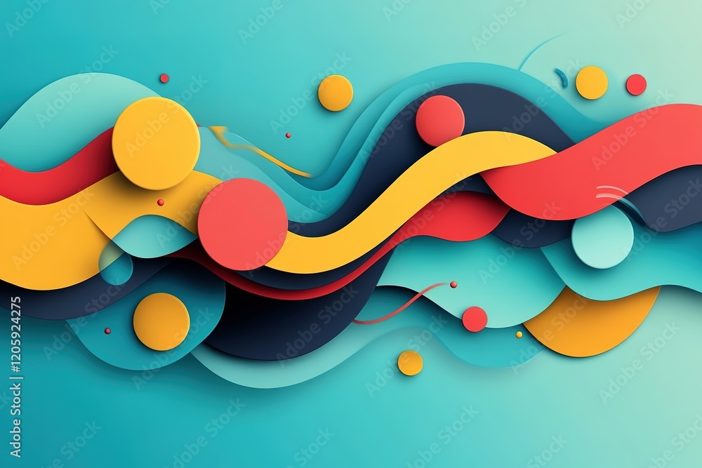 Poster a colorful abstract design with circles and lines