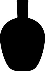 Pottery black silhouette.
Simple shape  ceramic Vase silhouette  Isolated.
home decor.
Transparent background.