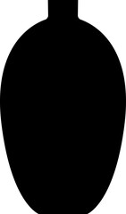 Pottery black silhouette.
Simple shape  ceramic Vase silhouette  Isolated.
home decor.
Transparent background.