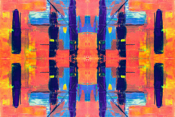 Fototapeta premium Kaleidoscopic Abstract Art with Vibrant Multicolor Patterns and Intricate Swirl Designs