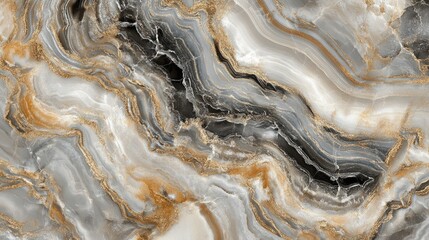 Fototapeta premium Abstract Grey and Gold Marble Swirl Design