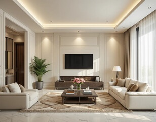modern living room with television