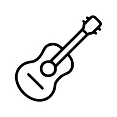 acoustic guitar icon, acoustic guitar line art - simple line art of acoustic guitar, perfect for acoustic guitar logos and icons
