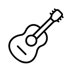 acoustic guitar icon, acoustic guitar line art - simple line art of acoustic guitar, perfect for acoustic guitar logos and icons