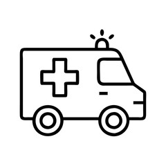ambulance icon, ambulance line art - simple line art of ambulance, perfect for ambulance logos and icons