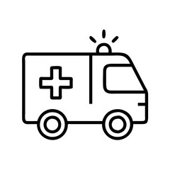 ambulance icon, ambulance line art - simple line art of ambulance, perfect for ambulance logos and icons