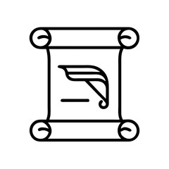ancient script icon, ancient script line art - simple line art of ancient script, perfect for ancient script logos and icons