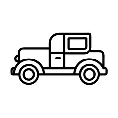 antique truck icon, antique truck line art - simple line art of antique truck, perfect for antique truck logos and icons