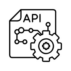 api icon, api line art - simple line art of api, perfect for api logos and icons