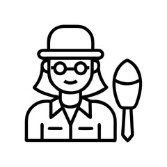 archaeologist icon, archaeologist line art - simple line art of archaeologist, perfect for archaeologist logos and icons