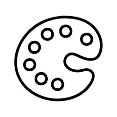 art palette icon, art palette line art - simple line art of art palette, perfect for art palette logos and icons