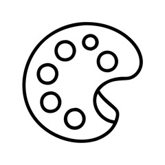 art palette icon, art palette line art - simple line art of art palette, perfect for art palette logos and icons