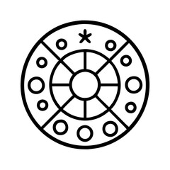 Fototapeta premium astrological wheel icon, astrological wheel line art - simple line art of astrological wheel, perfect for astrological wheel logos and icons