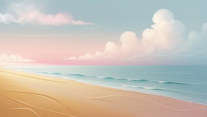 Fototapeta premium Soft Sand and Pink Waves