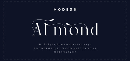 Modern elegant beauty font alphabet logo. Typography beautiful minimal classic luxury letter serif fonts fashion wedding vintage retro logos. vector illustration