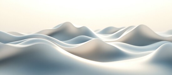 Abstract geometric wave pattern with flowing motion creating smooth hills and curves in light colors