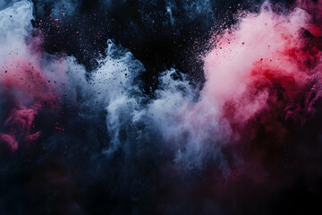 Black background, colorful powder explosion, high-resolution photography, high quality