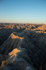 Sunset over rugged Badlands National Park