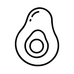 avocado icon, avocado line art - simple line art of avocado, perfect for avocado logos and icons
